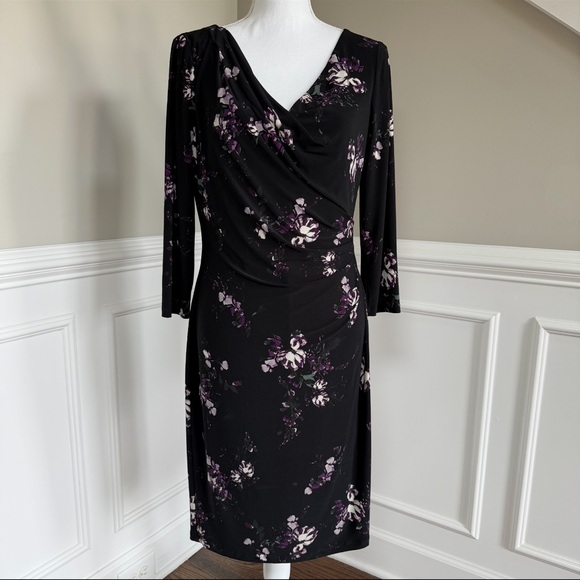 Lauren Ralph Lauren Black MIDI  Dress Size 10 - Picture 1 of 8